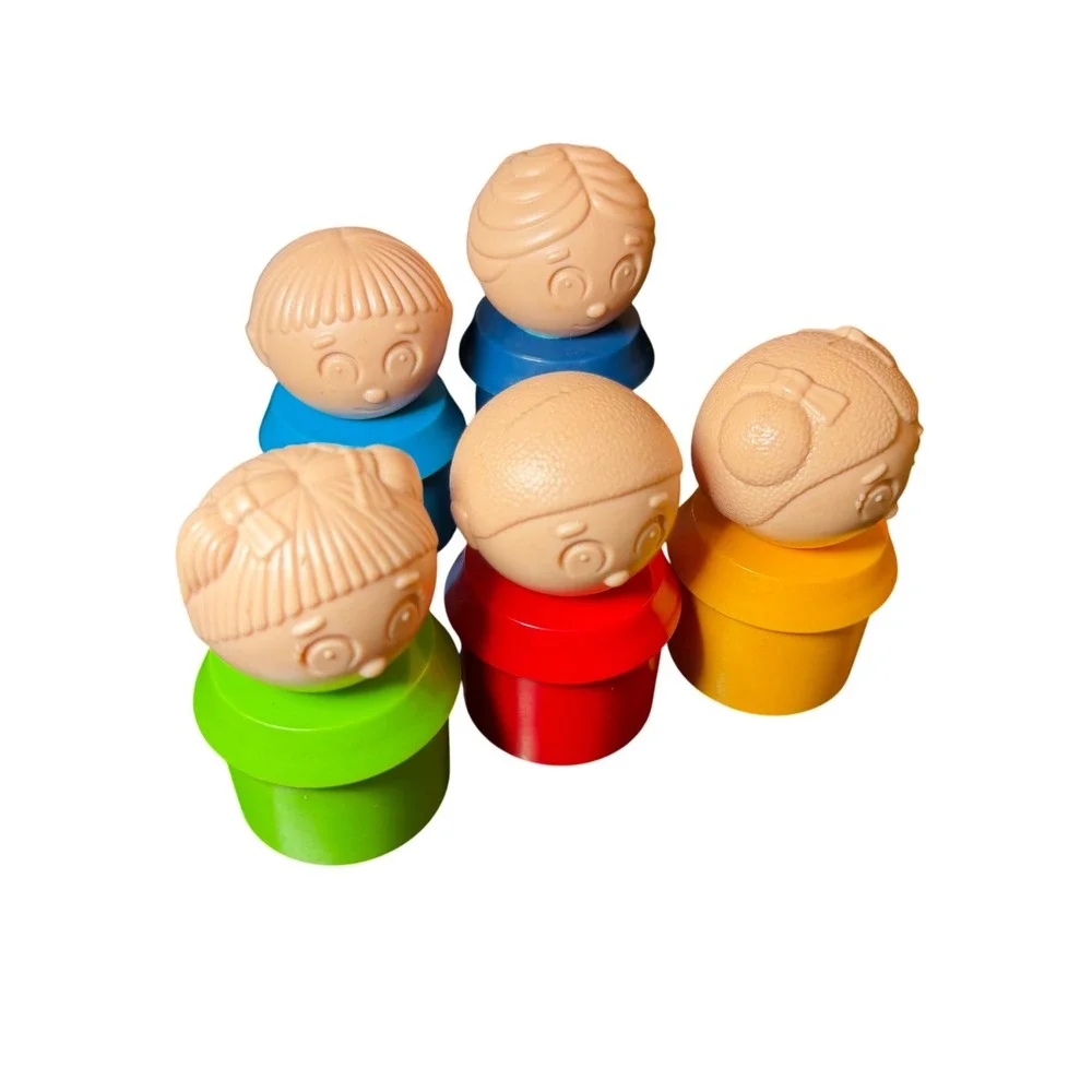 Vintage Tupperware TupperToys Little People Peg Doll Lot of 12 Figures Santa